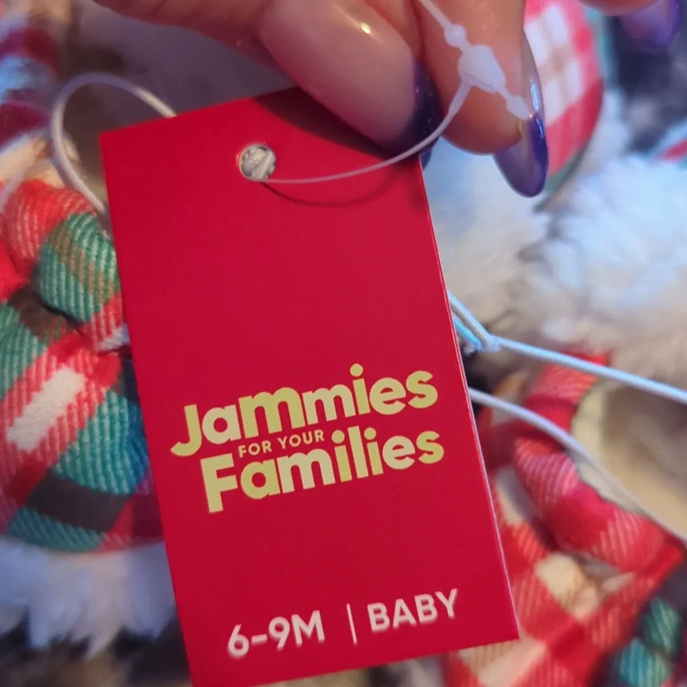 JAMMIES for FAMILIES Baby Plaid Scruff Slippers 6-9M